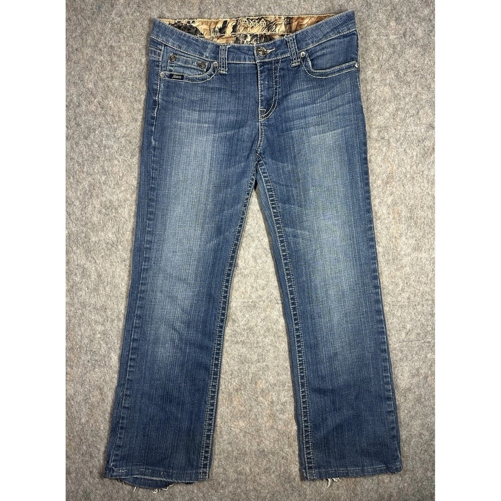 Adiktd Women's Jeans Size 10 / W31 Embroidered Flap Pockets Blue Denim